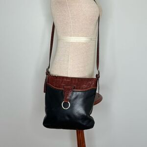 Jack Georges Voyager Crossbody Leather Croc Bag